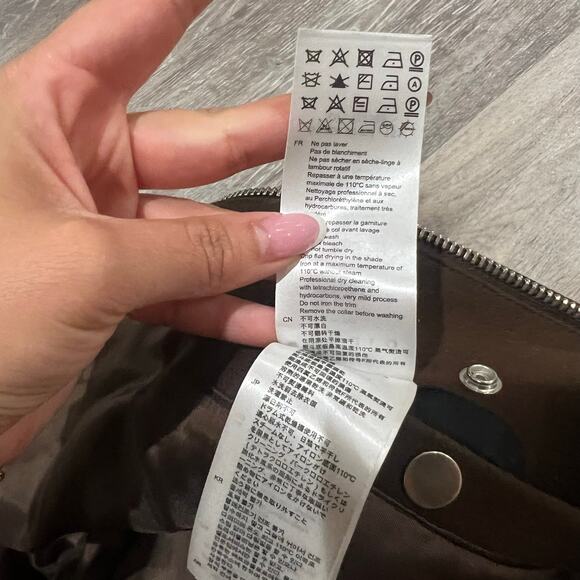 Sandro Paris Dark Brown Aviator Wool Jacket Medium - Picture 11 of 13